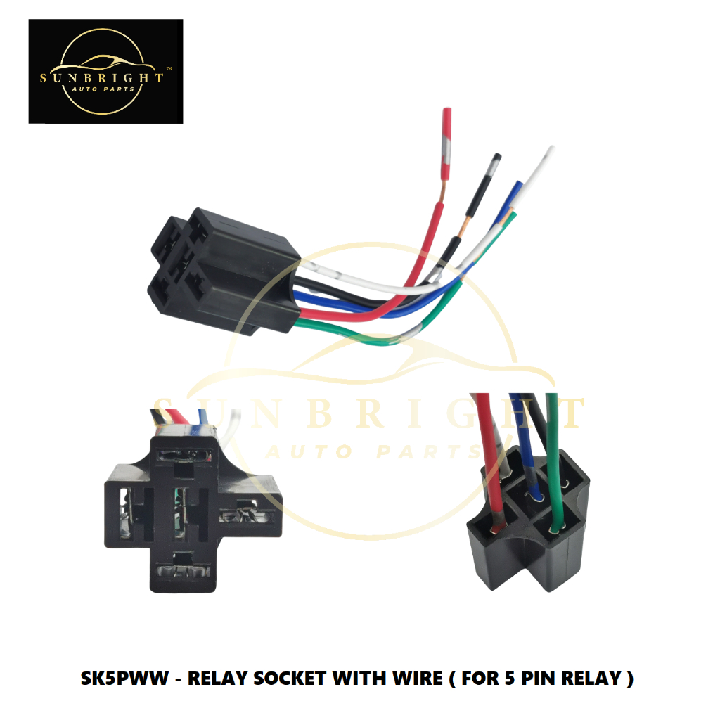 RELAY SOCKET WITH WIRE ( FOR 5 PIN RELAY ) | Shopee Malaysia