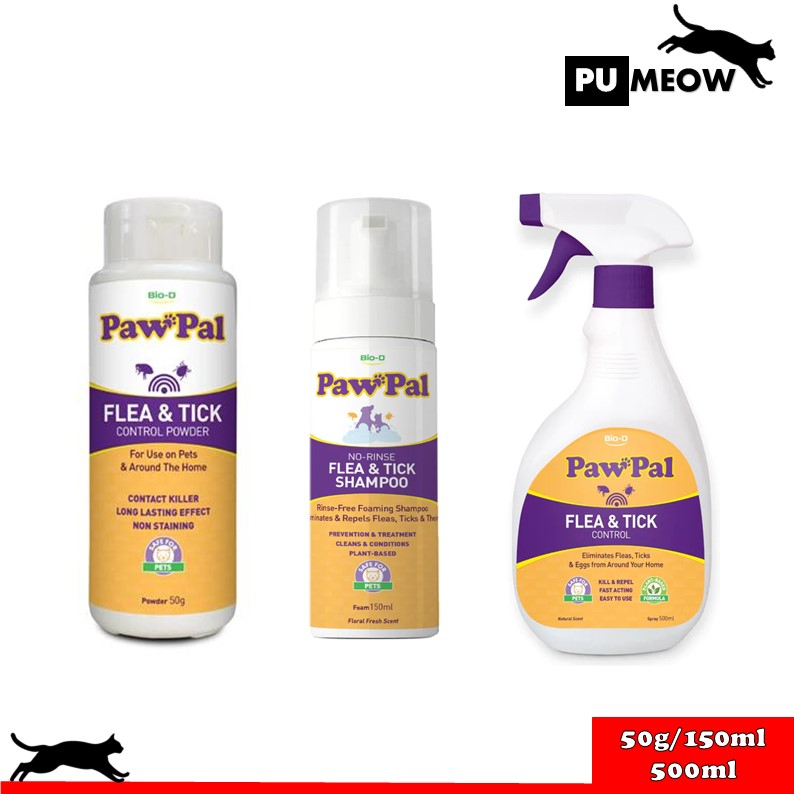 PawPal Flea & Tick Control Powder 50gm / No Rinse Shampoo 150ml ...
