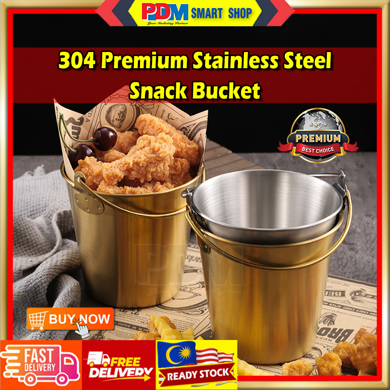 PDM 304 Stainless Steel Snack Bucket Fried Chicken Bucket French Fries