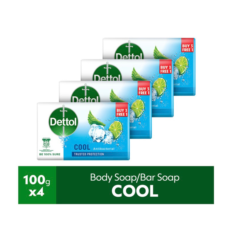 Dettol Body Soap/Bar Soap Cool 4pcs x 100g Shopee Malaysia