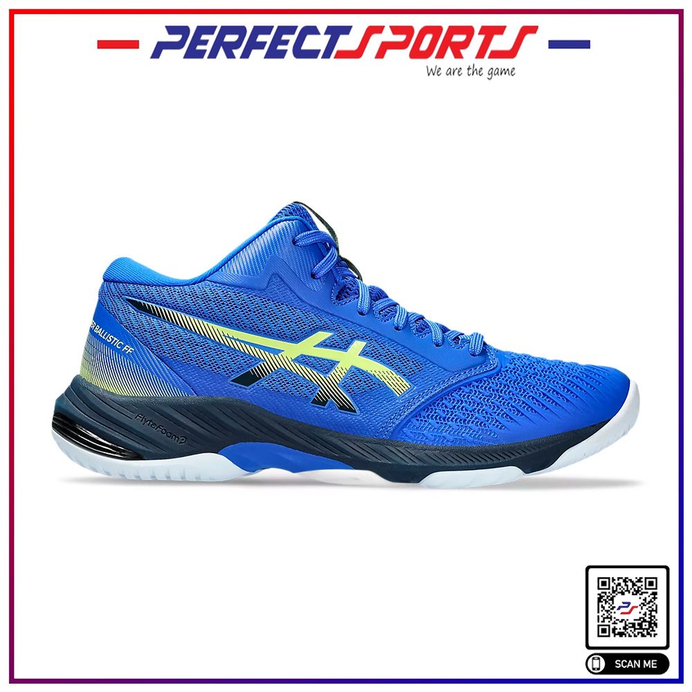 Asics NETBURNER BALLISTIC FF 3 Mid Cut Illusion Blue/Glow Yellow Indoor ...