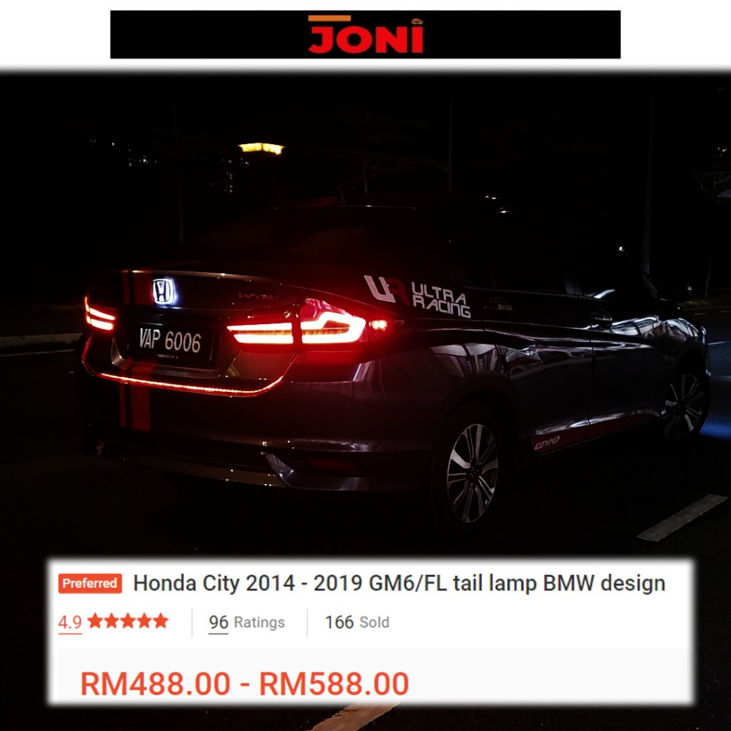 Honda City 2014 - 2019 GM6 / 6.5 FL tail light rear lamp BMW design ...