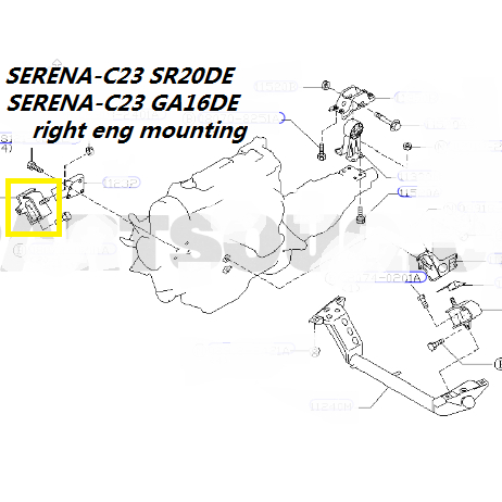 NISSAN SERENA FC23-GA16 AC23-SR20 ENGINE MOUNTING right 11210-0C000 ...