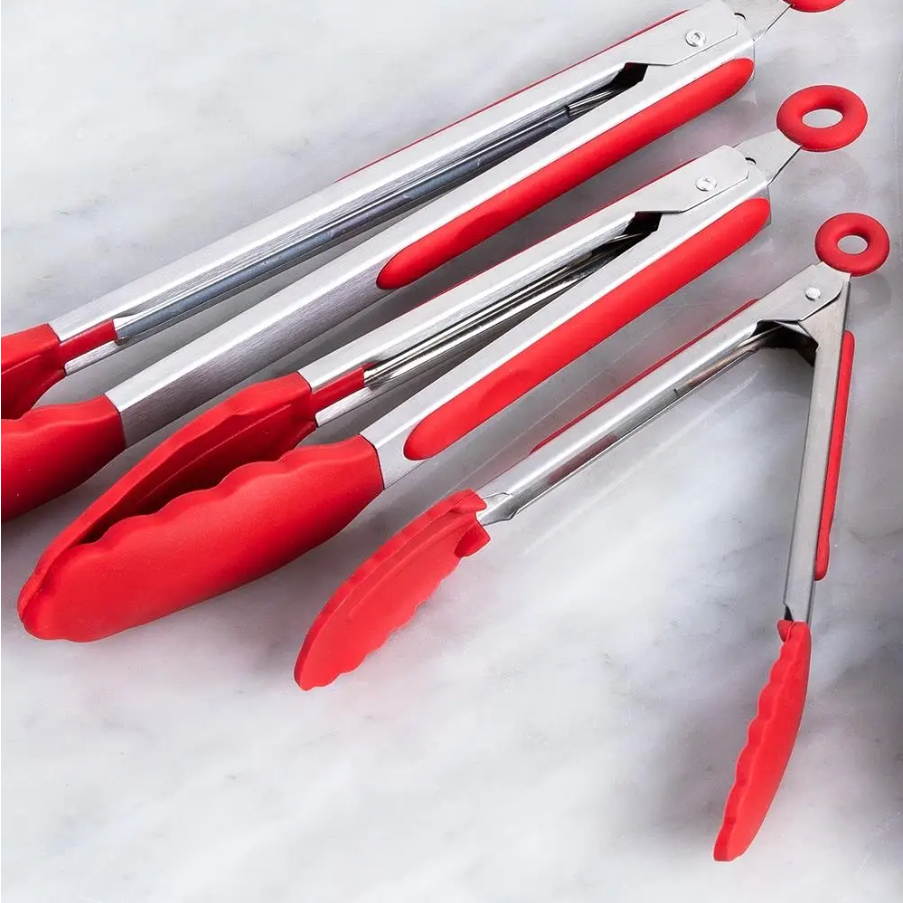 Silicone Food Tong (PREMIUM) Kitchen Cooking Tongs BBQ Tongs Stainless ...