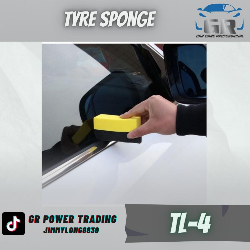 TL-4 TYRE U Shape Sponge Waxing Arc Edge Sponge Span Cuci Tayar Kereta ...