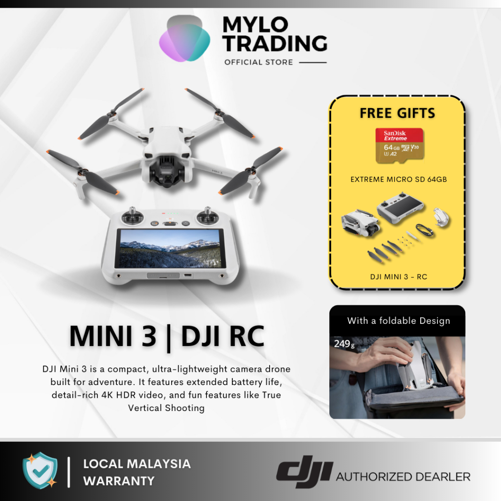 DJI Mini 3 - Camera Drones I Under 249 g I 51-Min Flight Time I 4K