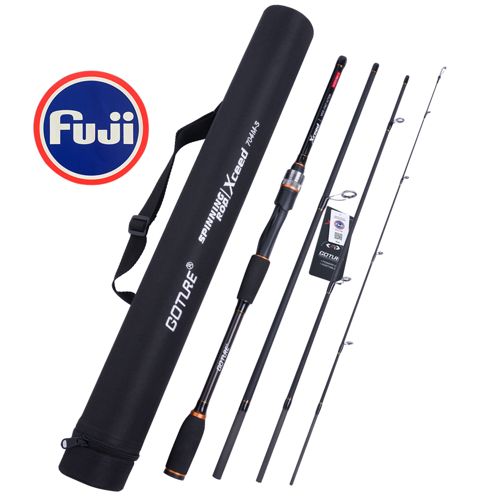 Goture Xceed Fuji Guide Ring Selectable Spinning Casting Fishing Rod 4 Sections Portable Travel