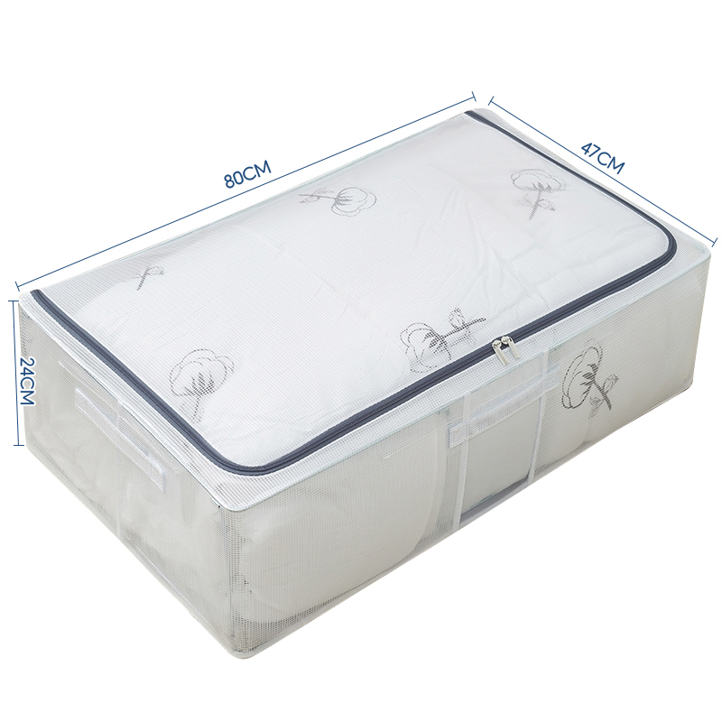 Packone 66/110L PVC Storage Box Transparent Foldable Steel Frame Bins ...