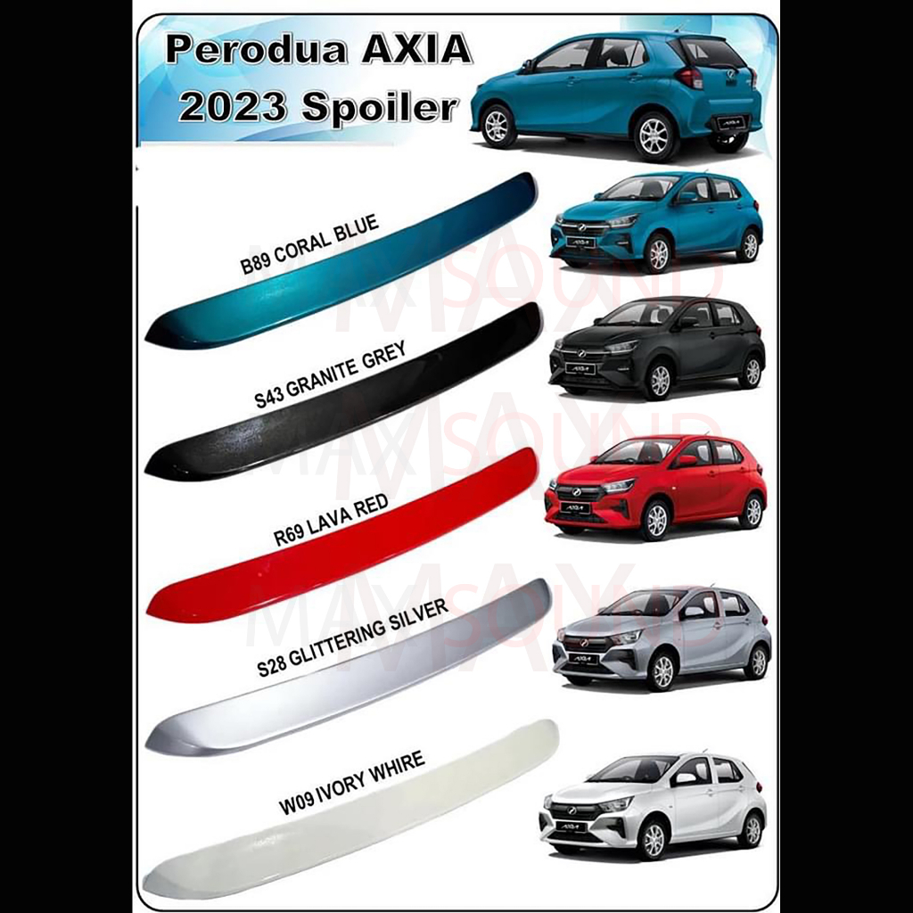 PERODUA AXIA 2023 2024 OEM GEAR UP ABS SPOILER WITH PAINT MATERIAL ABS