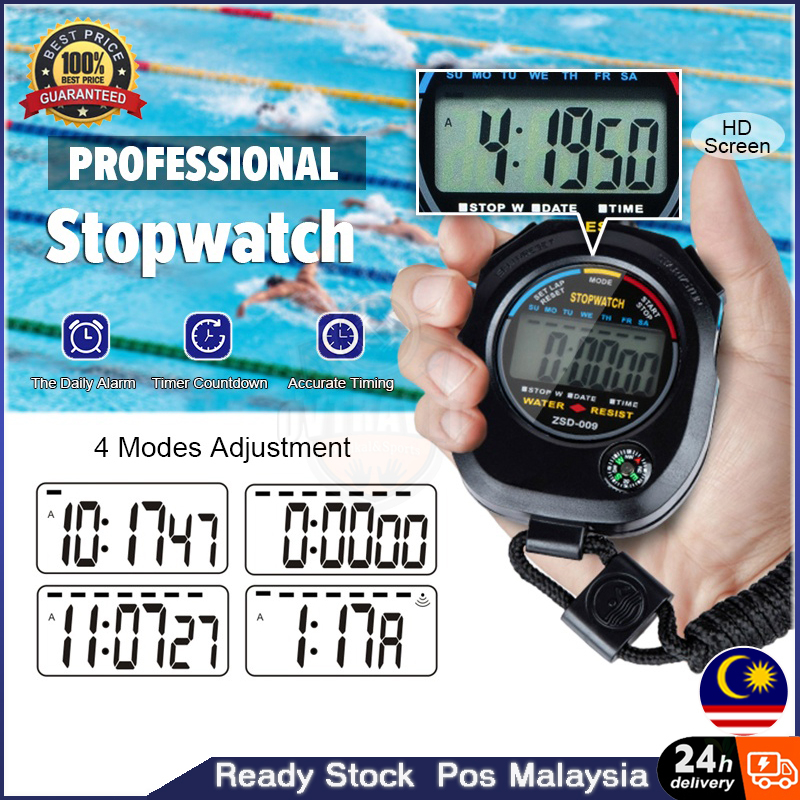 Digital Stopwatch Timer Professional waterproof Handheld Lcd
