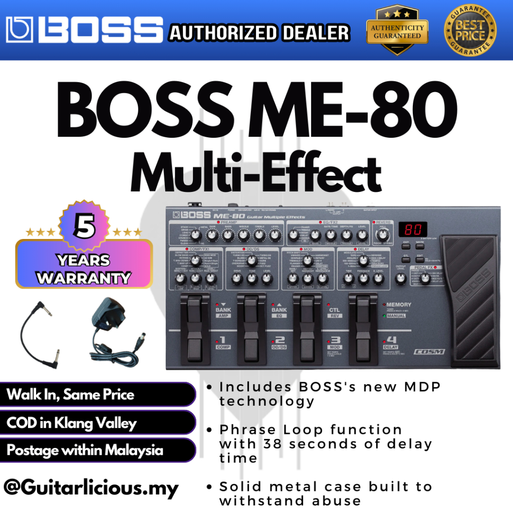 Boss Me 80 Guitar Multi Effects Pedal Wah With Adaptor Me80 Me 80 Shopee Malaysia