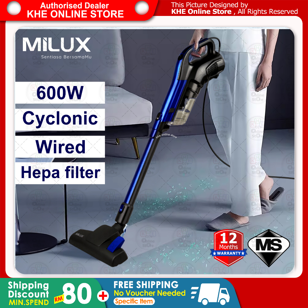 Milux Wired Cyclonic Handheld Vacuum Cleaner 600W MVC861 Shopee Malaysia
