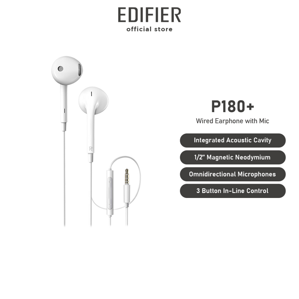 Edifier P180 Plus Wired Built in Mic Earphone | Shopee Malaysia