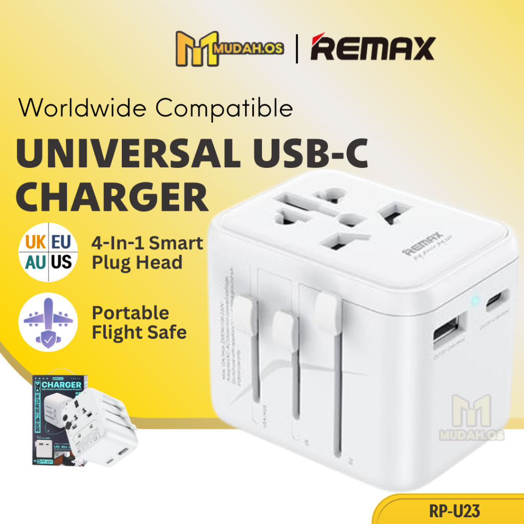 REMAX Universal Adapter Travel Plug Extension MDRPU23 Type C USB ...
