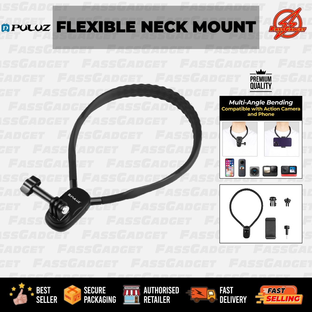 (🔥READYSTOCK🔥) FLEXIBLE NECK MOUNT PULUZ FOR GOPRO / INSTA360 / DJI ...