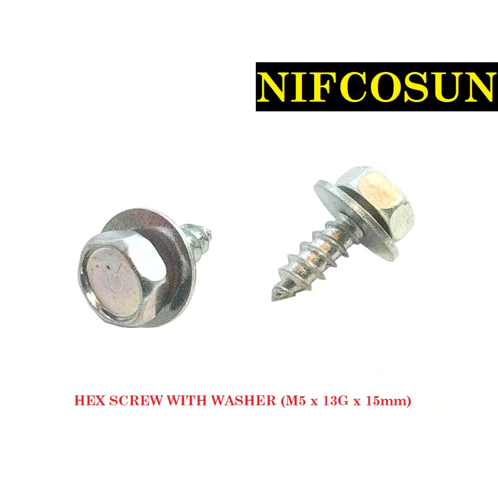 [READY STOCK] HEX SCREW WITH WASHER (M5 X 13G X 15mm) Shopee Malaysia