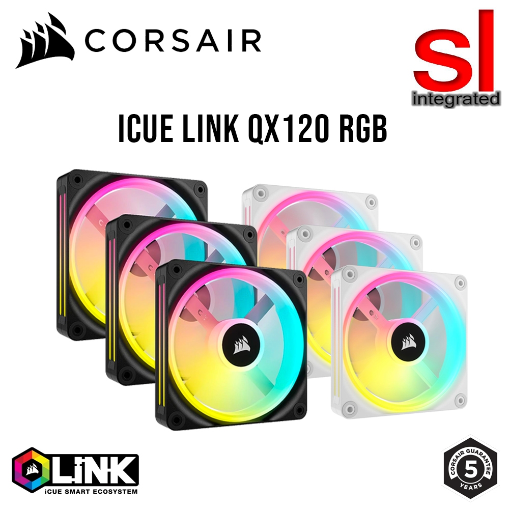 Corsair iCUE LINK QX120 RGB 120mm Magnetic Dome RGB Fans - Triple Fan  Starter Kit with iCUE LINK System Hub - Black