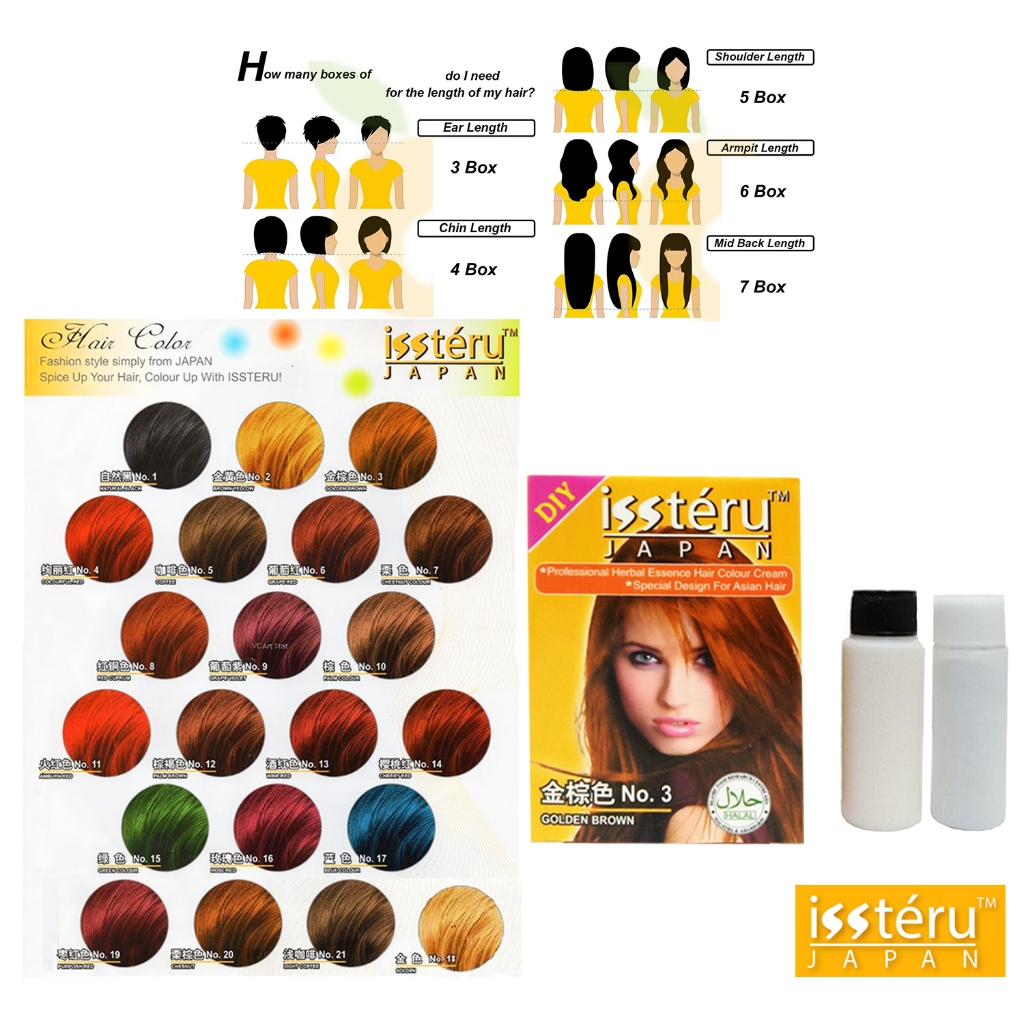 ISSTERU DIY Japan Hair Dye Color Perwarna Rambut 25ml ( Halal ...