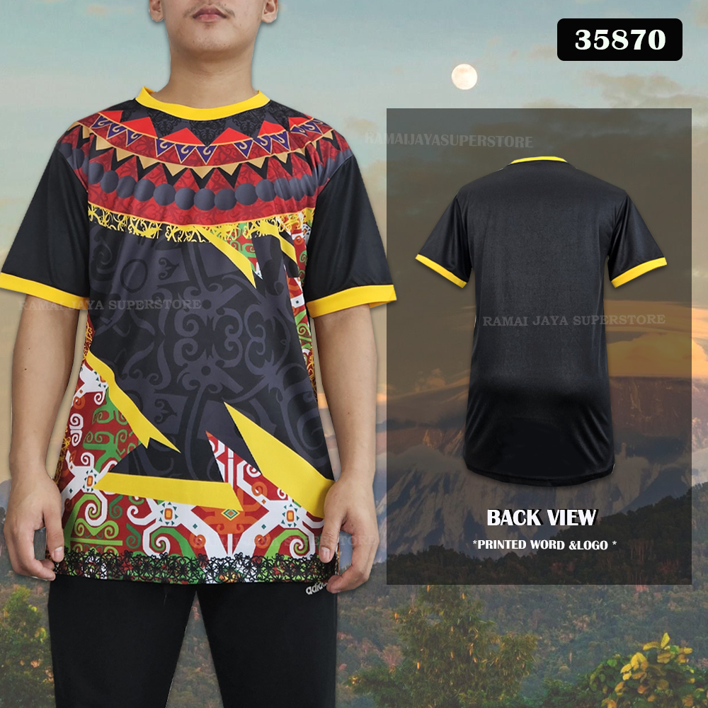 GONG Baju Batik Jersey Sabah Sabahan Traditional Design Tshirt Man ...