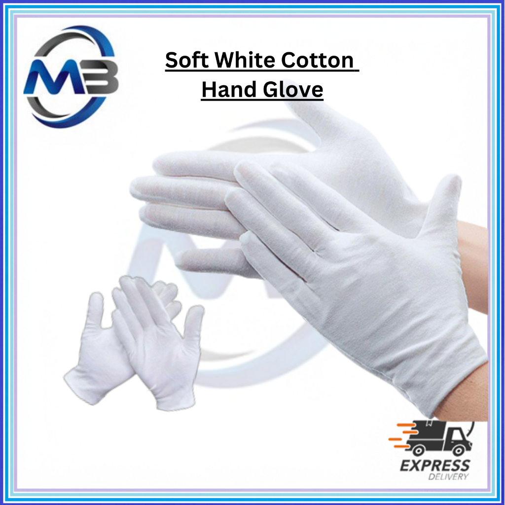 Sarung Tangan Putih Pure White Cotton Glove, Unisex Soft White Hand
