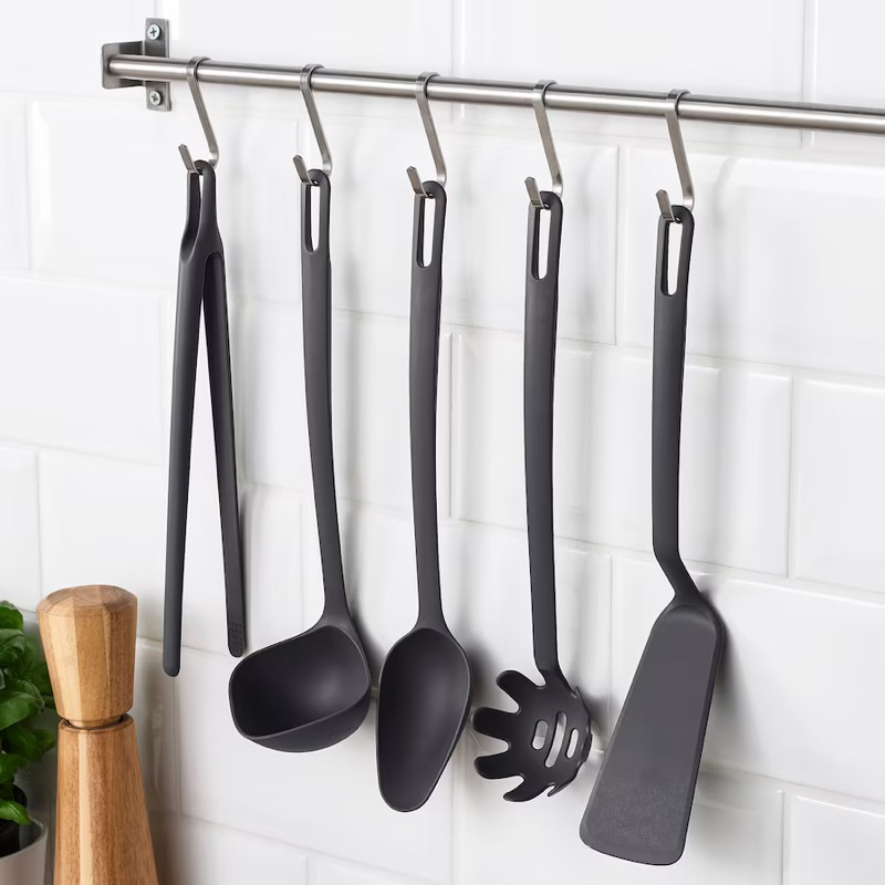 IKEA FULLÄNDAD / FULLANDAD 5-piece kitchen utensil set, grey Set Sudip ...