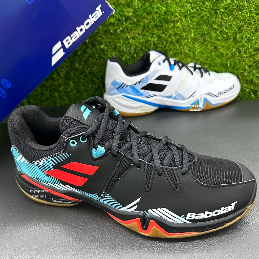 Babolat Mens TS Shadow Spirit 30F22641 Badminton Shoes Court Shoes Kasut Badminton Black Tomato Red White Black