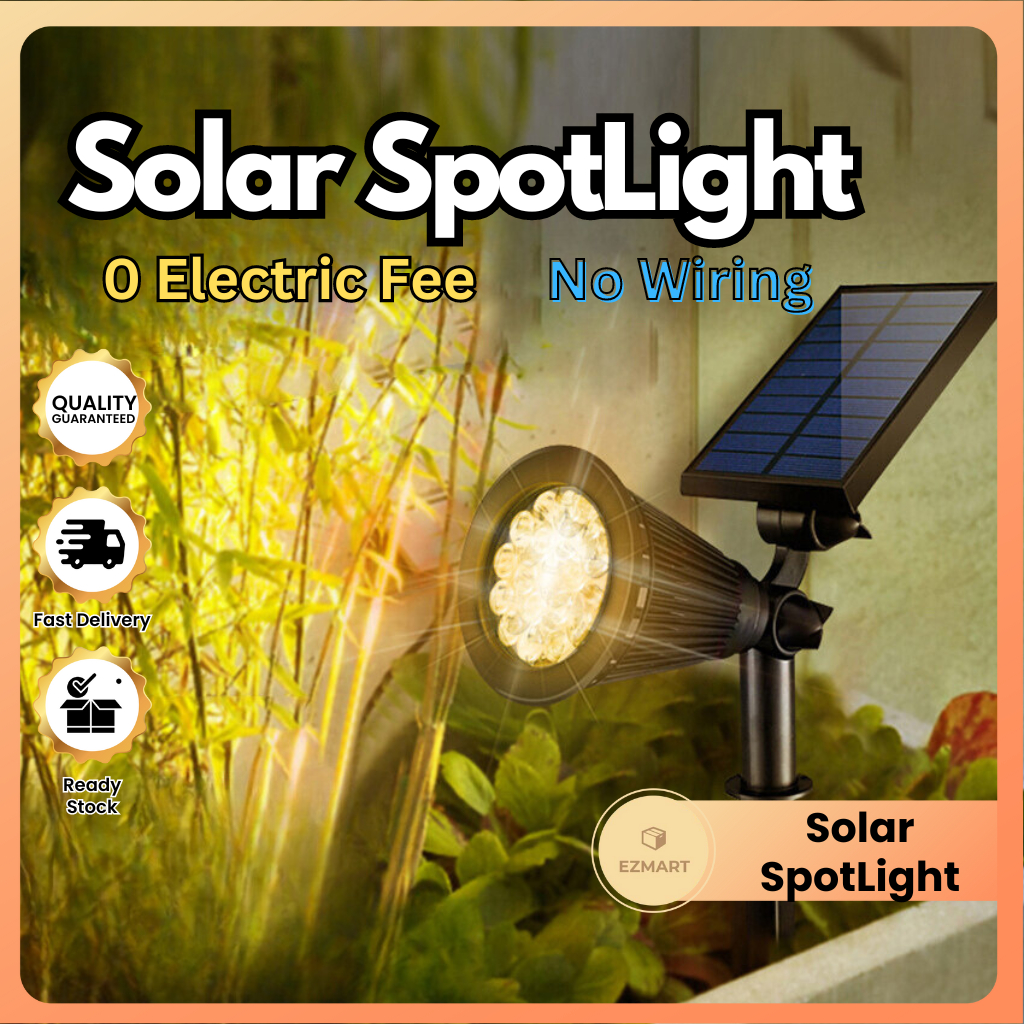 Solar Lamp Outdoor Lawn Lamp Garden Lamp Ground Plug 7 LED Solar Spot ...