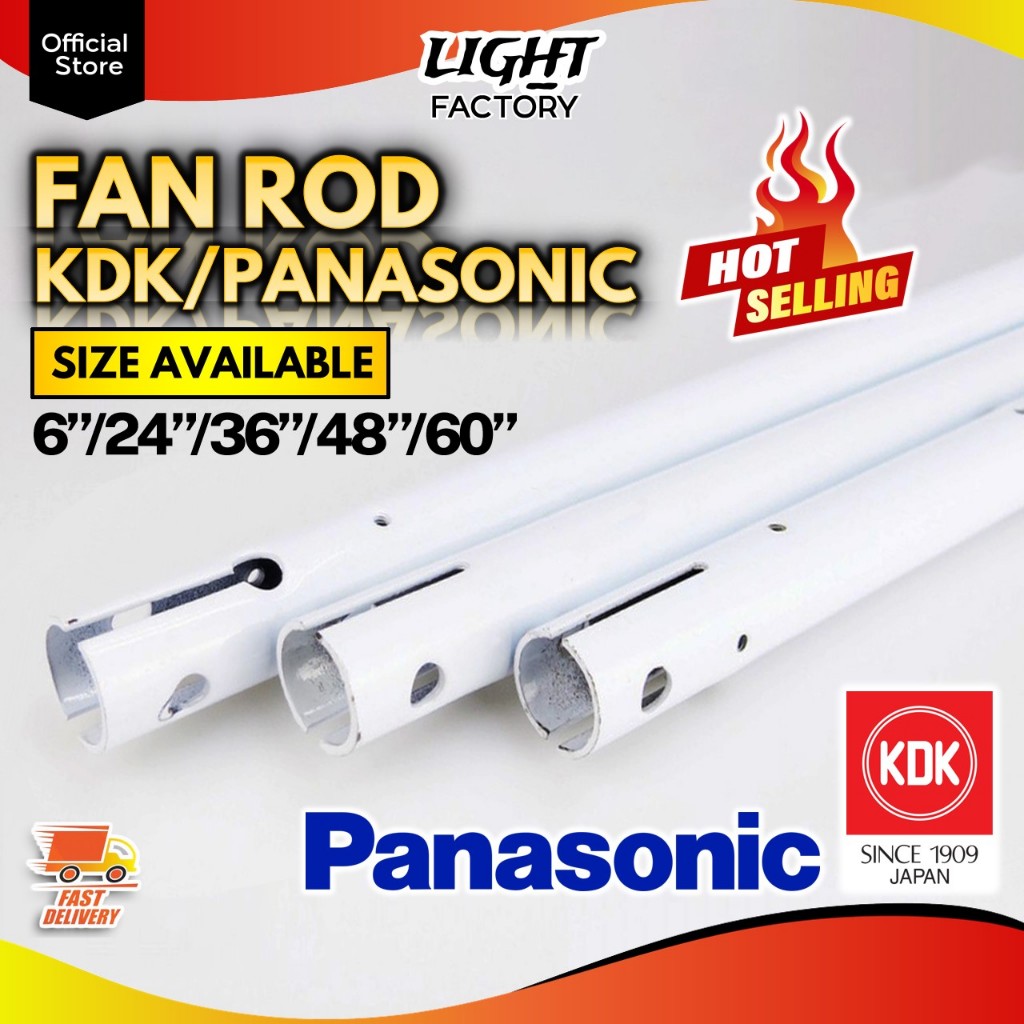 Original Ceiling Fan Rod KDK/PANASONIC Fan Rod Extension 6" 24" 36" 48