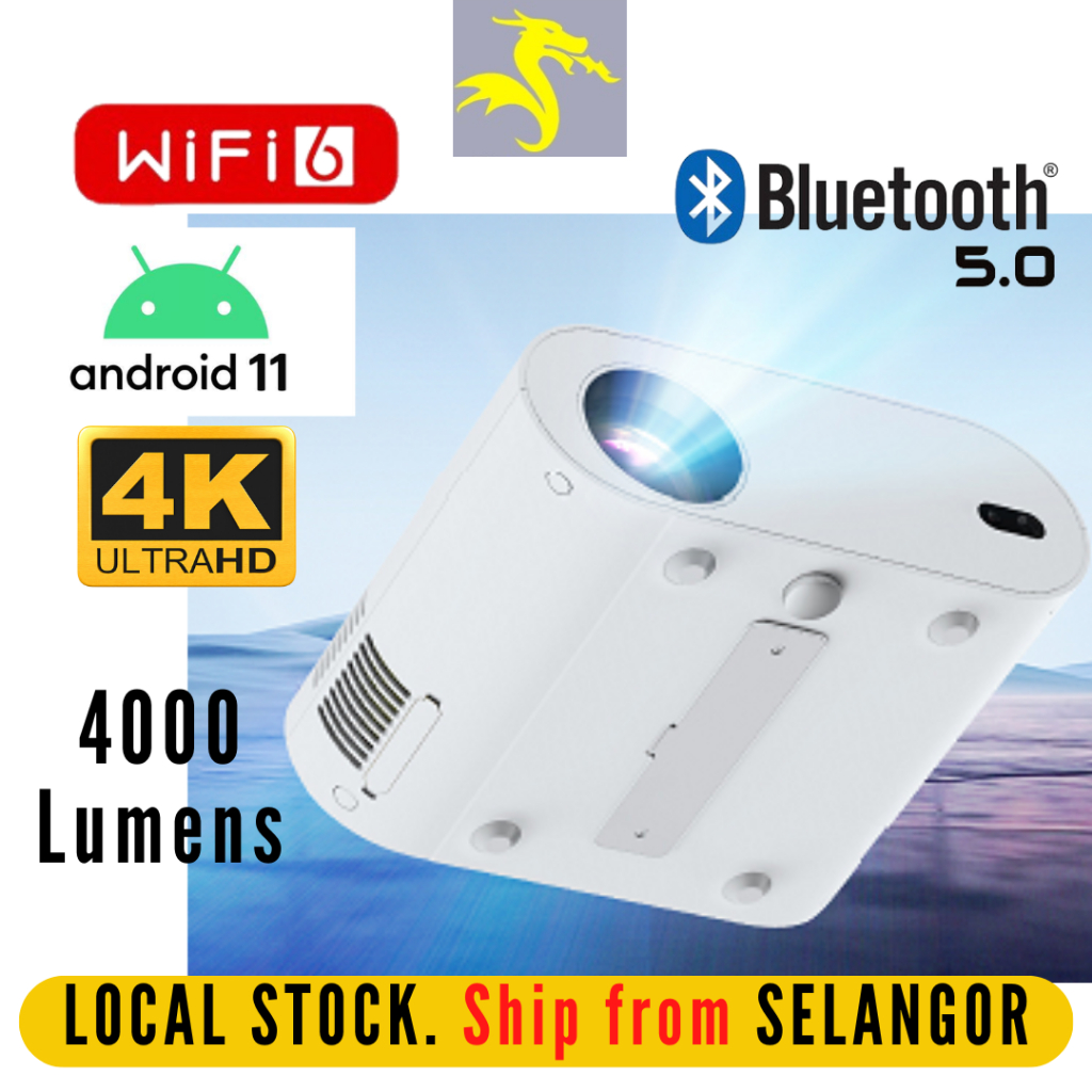 2026 LCD Projector 4K Android 11 WiFi 6 Bluetooth 5 Projector Mini fo ...