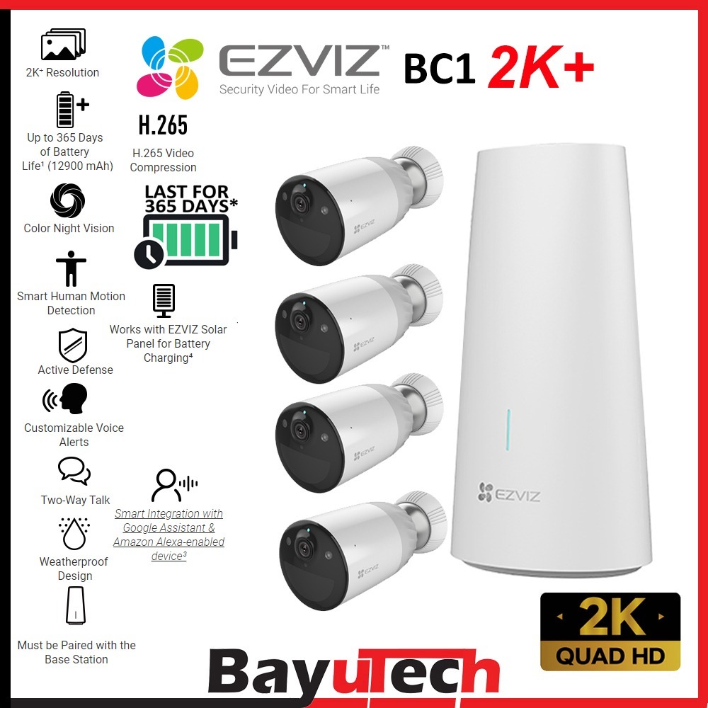 EZVIZ BC1 B1/B2/B3/B4 2MP / 2K+ Ultra-Long 365-day Battery Life Wi-FI ...