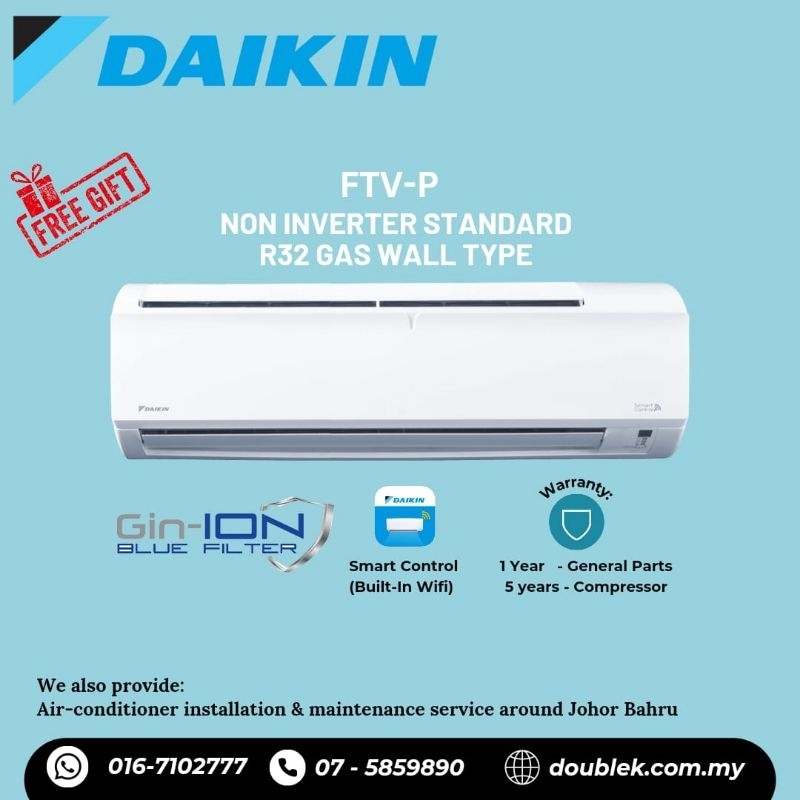 Daikin 2 0hp 2 5hp Non Inverter R32 Air Conditioner Ftv Series Build In