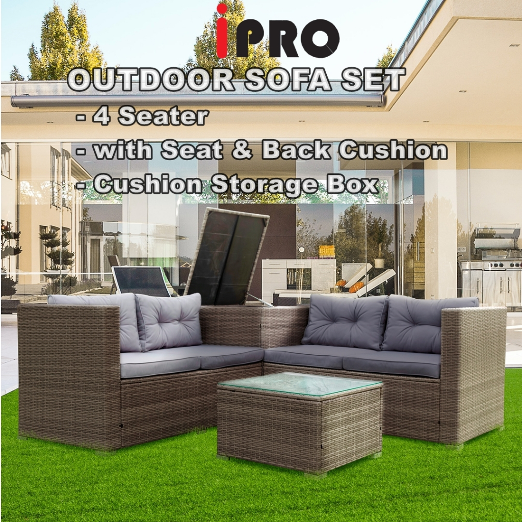 IPRO Rattan Sofa Outdoor Table And Chair Set Wt Rattan Box Garden ...