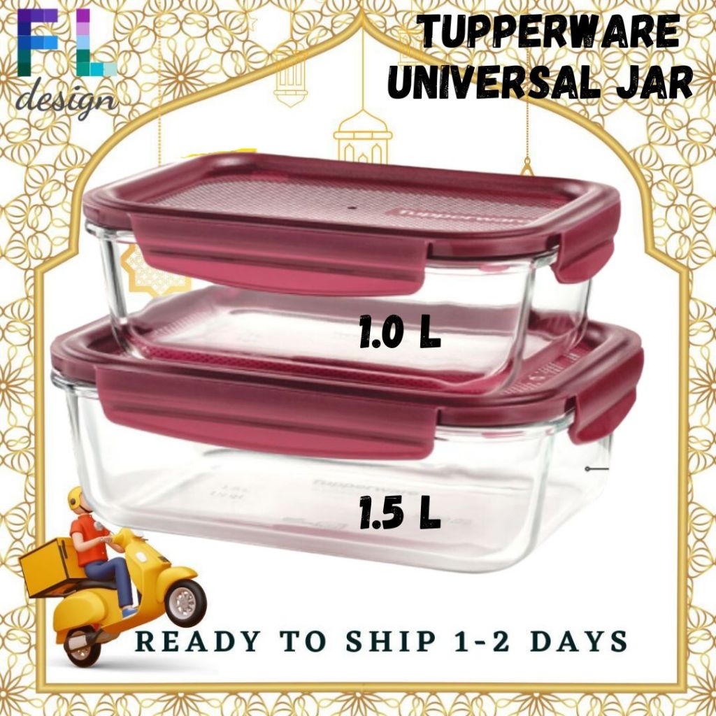 1L Tupperware PremiaGlass Rectangular (Premia Glass can masuk oven, microwave) Shopee Malaysia