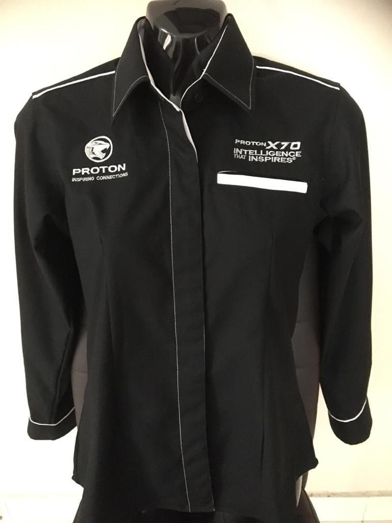 🔥48JAM SHIPOUT🔥 BLACK EDITION PROTON UNIFORM VISCOSE EMBROIDERY BAJU ...
