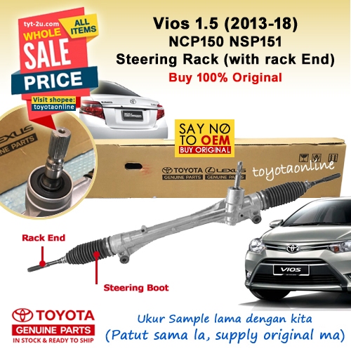 (1 month warranty*) Vios (2014-21) Steering Rack NCP150 NSP151 ...