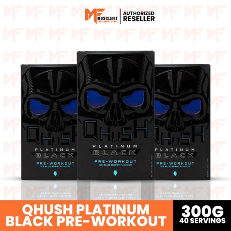 USN Qhush Platinum Black Pre Workout 300 g ( 40 Servings) Halal Shopee Malaysia