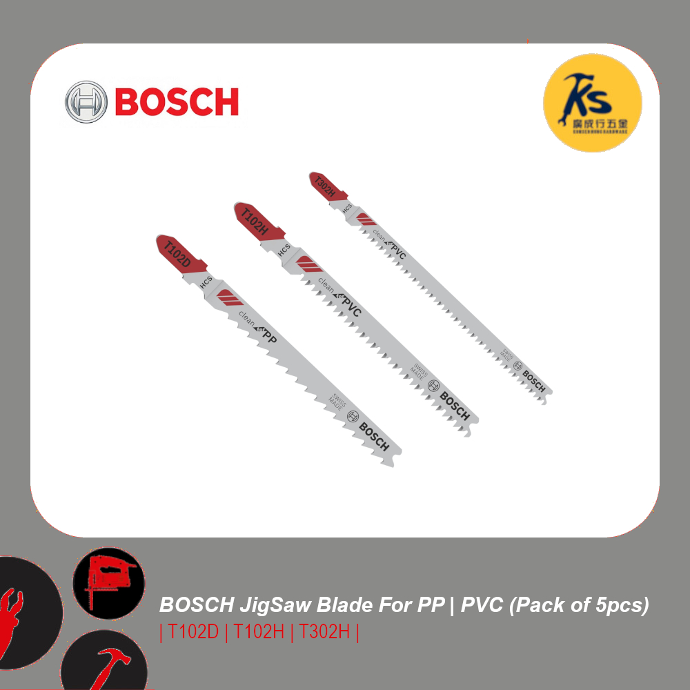 BOSCH JIGSAW BLADE FOR PP PVC 5Pieces Pack ( T102D T102H T302H