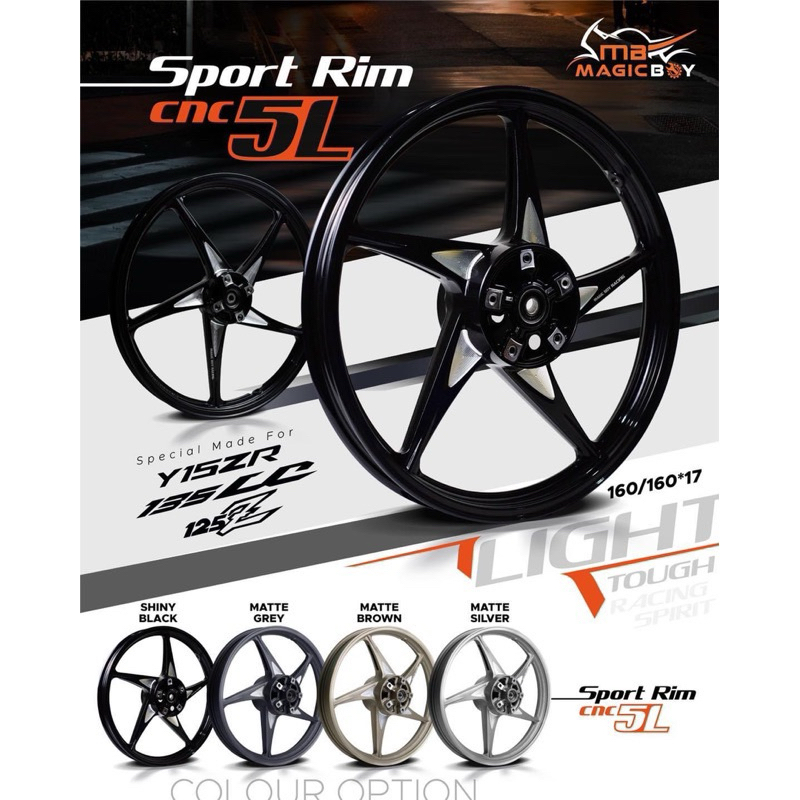 MAGIC BOY RIM CNC SPORT RIM 5L Y15/Y16/Y125Z/LC135 | Shopee Malaysia