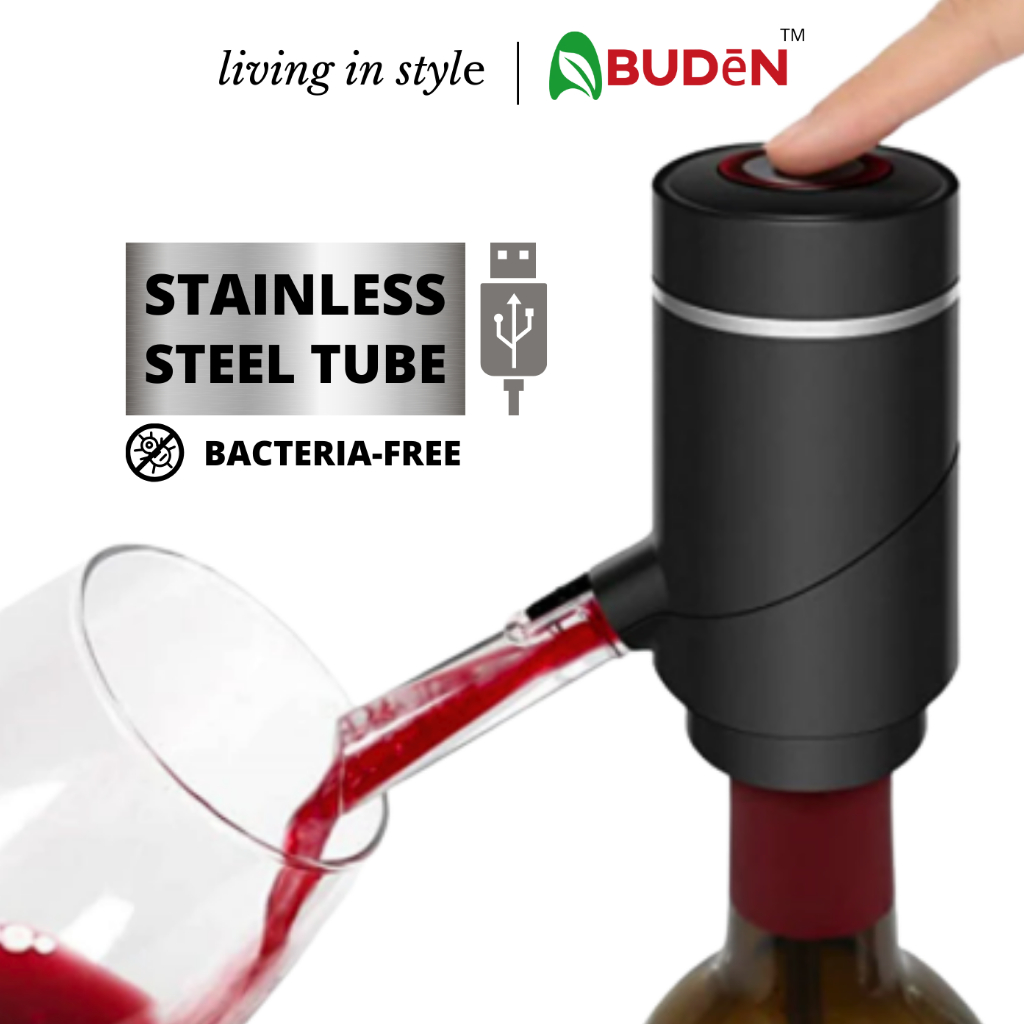 ABUDEN Wine Aerator Stainless Steel Tube USB Rechargeable Electric Wine