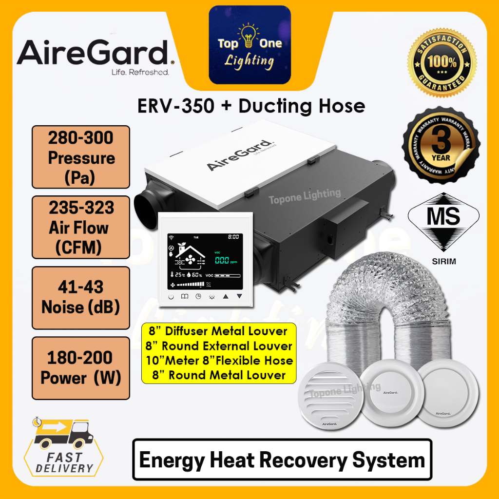 AireGard Energy Heat Recovery System (ERV-100 / ERV-250 / ERV-350 ...