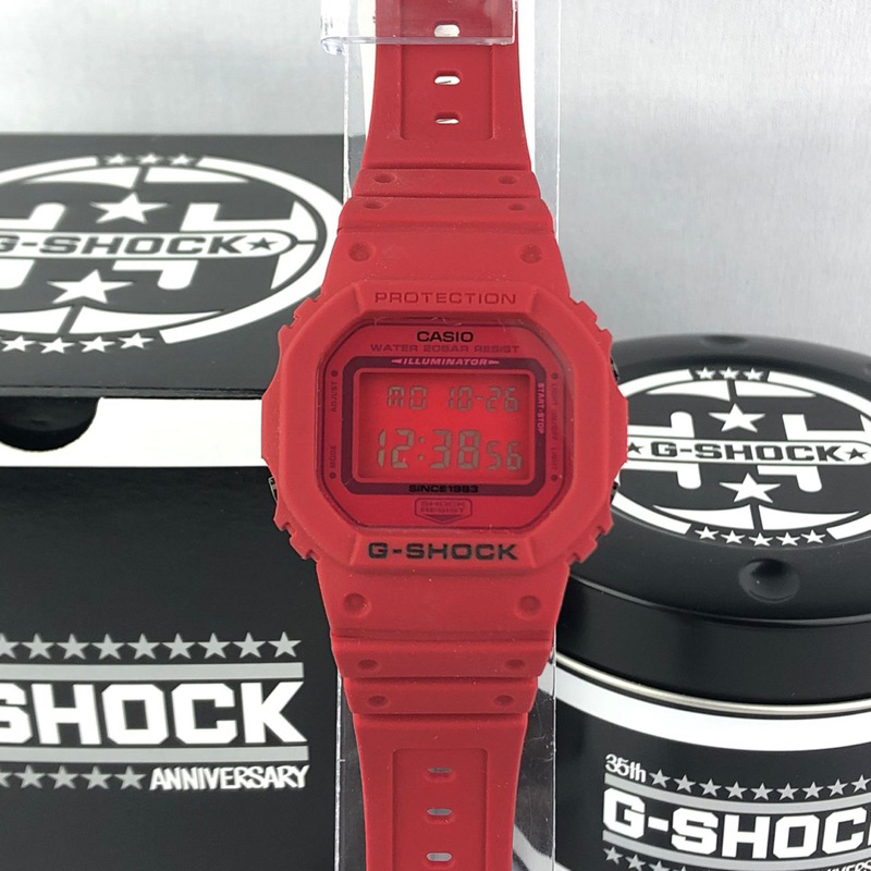 G Shock 35th Anniversary Red Out Series DW-5635C-4 Square | Shopee