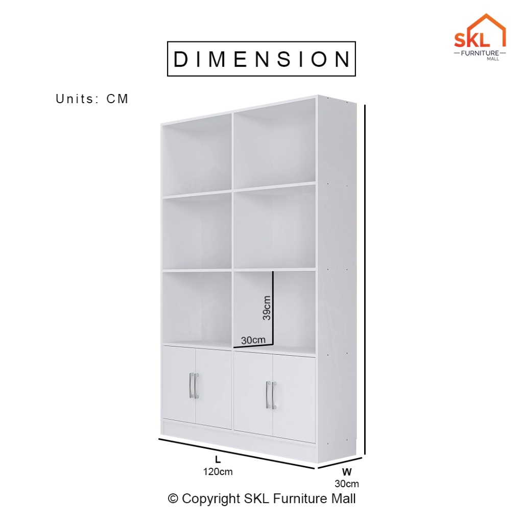 [15MM THICKNESS WOOD] SKL Furniture 4 / 8 / 12 Cubes White Filing
