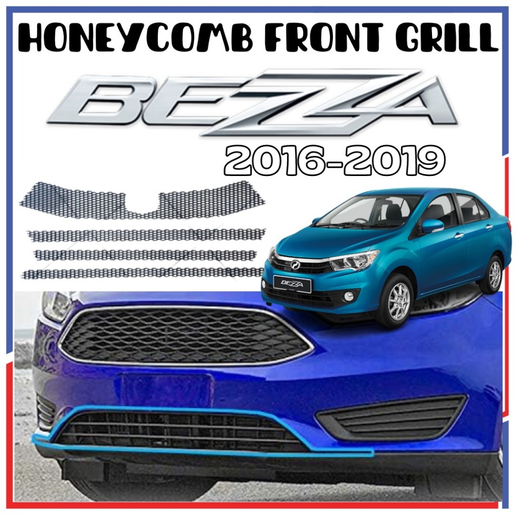 Perodua Bezza 2016-2019 Ready Cut Honeycomb Grill Full Set Top Bottom ...
