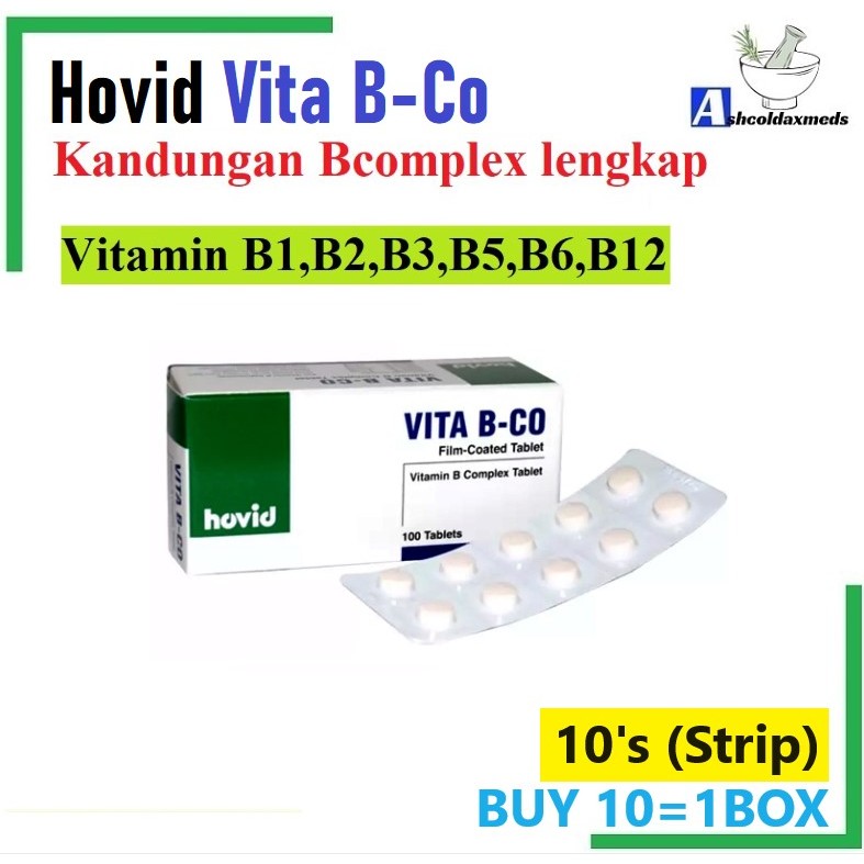 Hovid Vita BCo (Vitamin B Complex) Film Coated Tablet 10s EXP06/2025 Shopee Malaysia