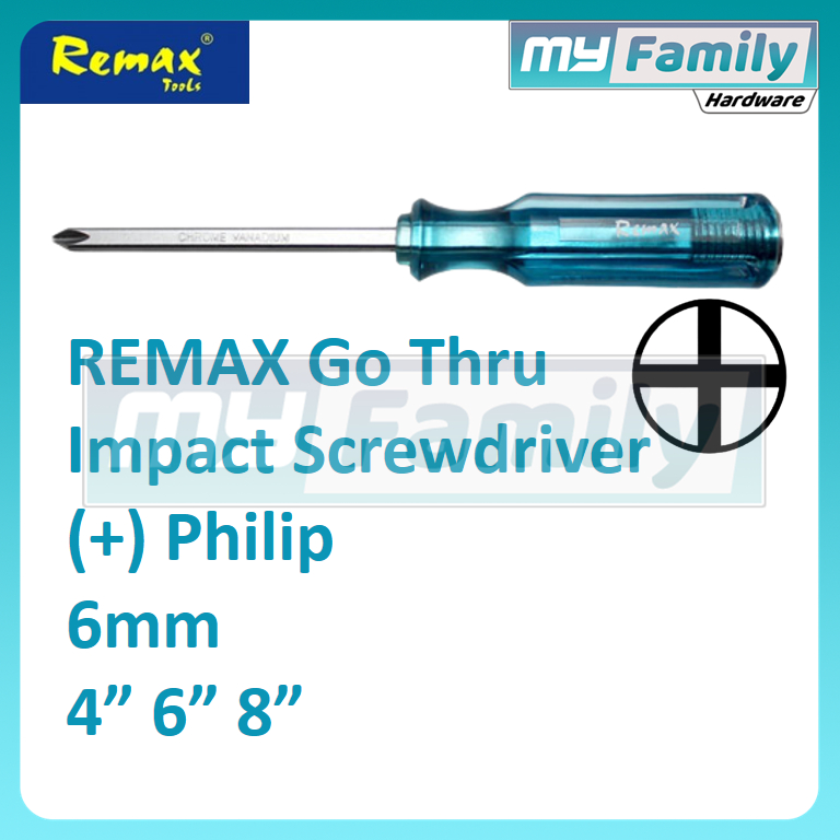 REMAX Go Thru Through Impact Screwdriver (+) Philip 6mm 4” 6” 8 ...