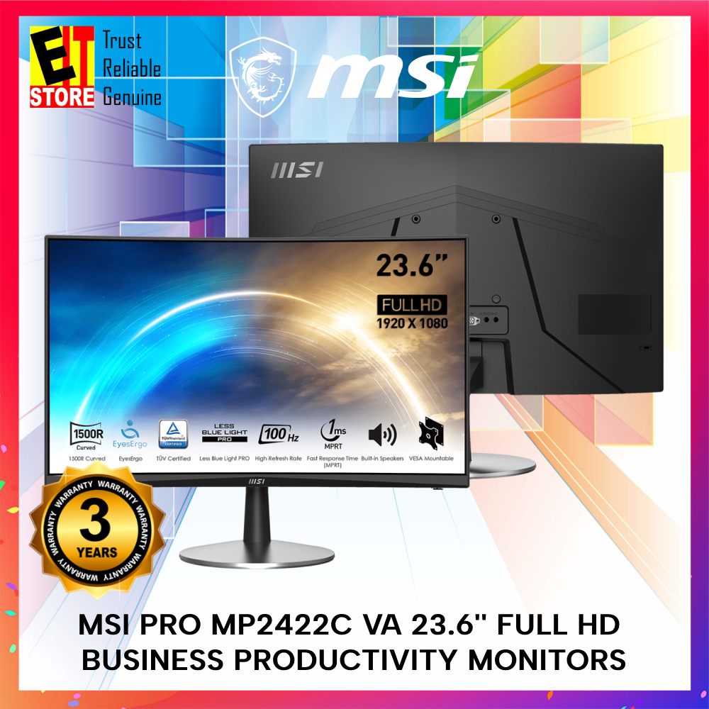 MSI PRO MP2422C BUSINESS PRODUCTIVITY MONITORS - (23.6 CURVED /FHD ...