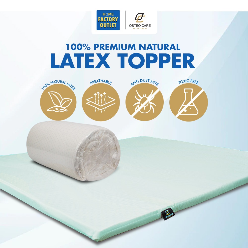 OSTEO CARE 100 Natural Latex Mattress Topper King/Queen/Super Single