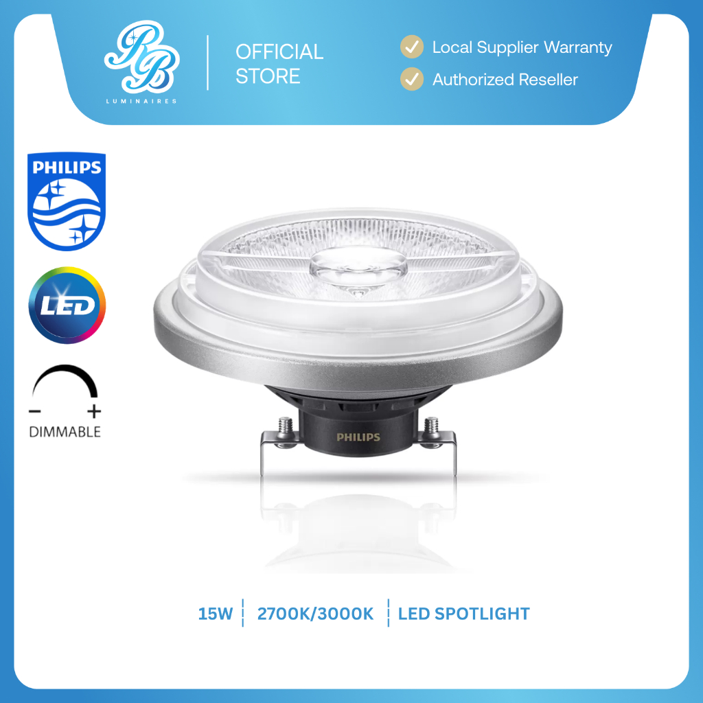 Philips Ledspot Lv Master Expertcolor Ar111 15w 12v Dimmable Led Spotlight 2700k3000k 24d 6843