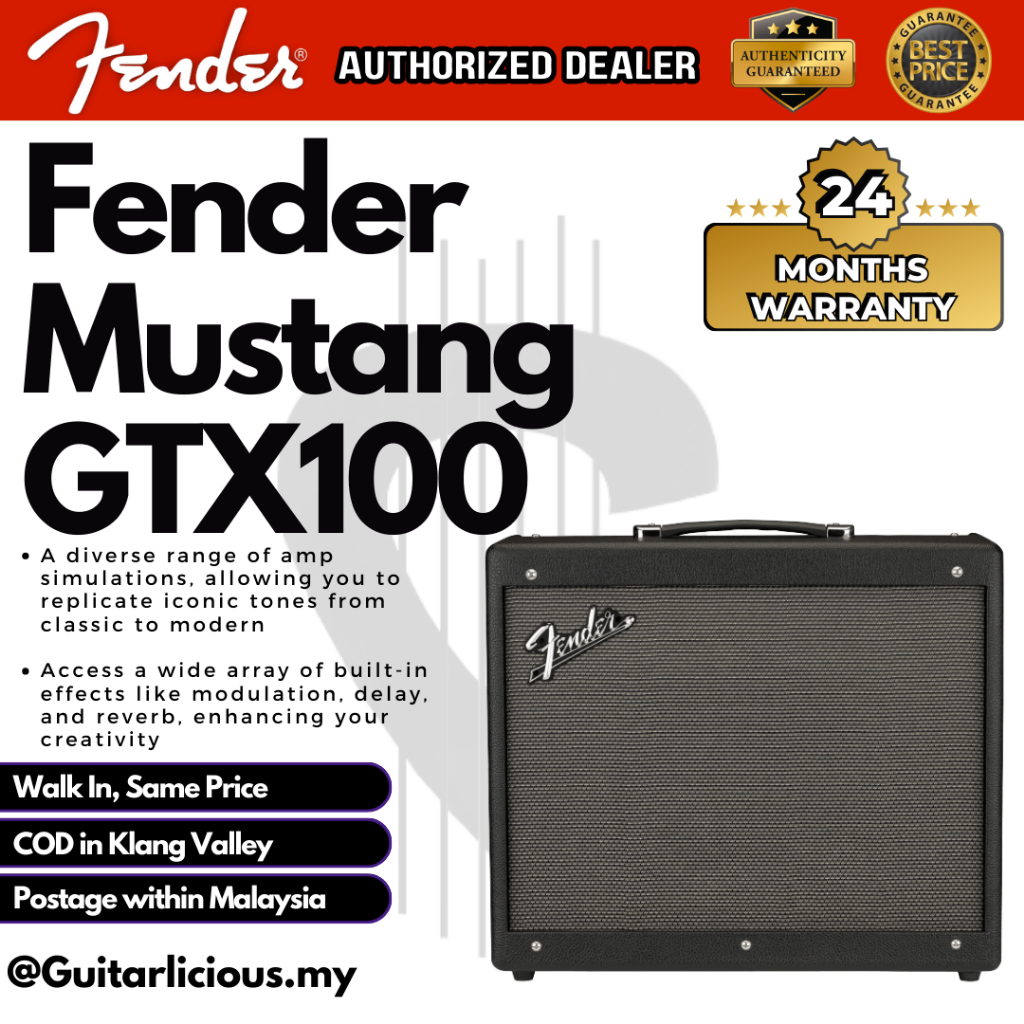 FENDER Mustang GTX100 Modelling Amps Guitar Combo Amplifier 100watts