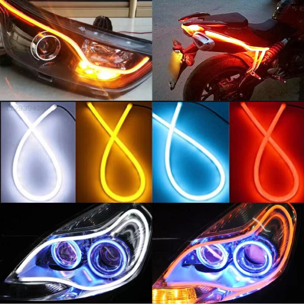1PCS 30CM/45CM Soft LED Flexible Tube Car DRL LED Headlamp Headlight ...